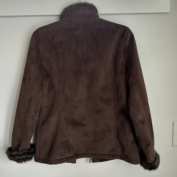 Liz Claiborne faux fur trim jacket size S - Picture 8 of 8